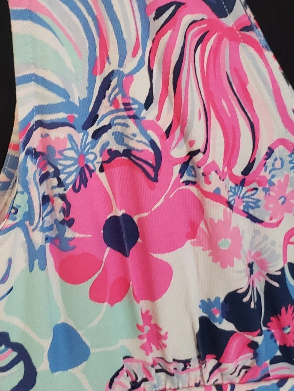 Lilly Pulitzer Floral V-Neck Skort in Pink, Blue & White